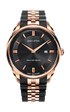 Piazza della Signoria / President Bracelet, Black & Rose Gold Color, Gold Swiss Movement.